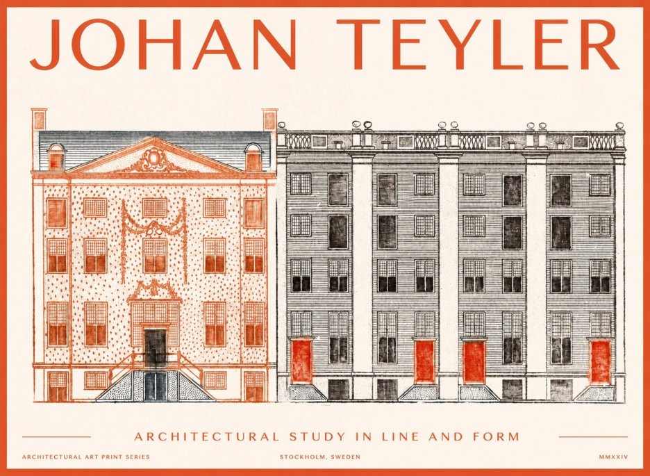 Johan Teyler Architectural Study in Line and Form No1 - Juliste