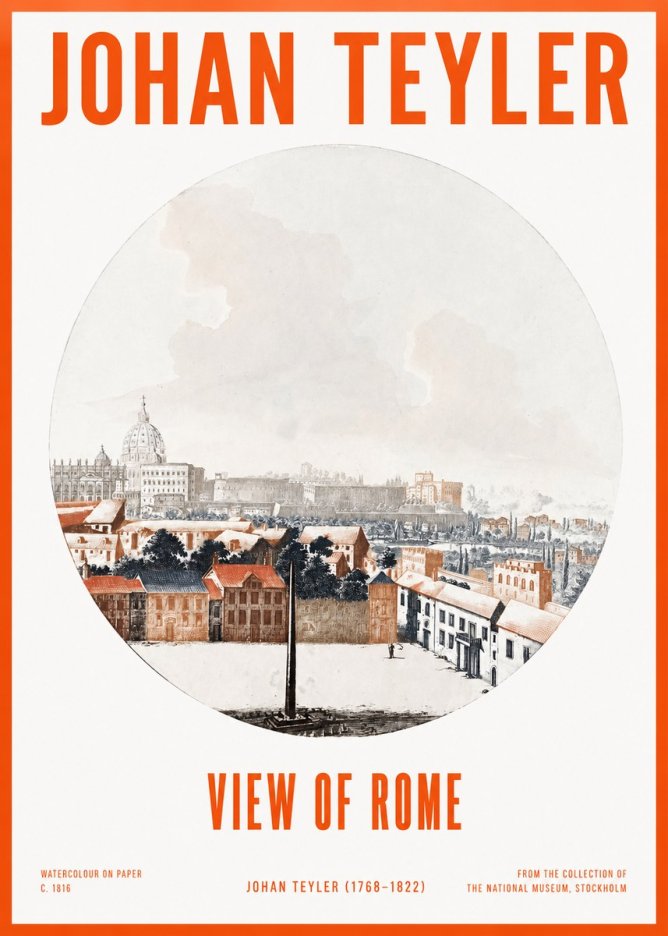 Johan Teyler View of Rome No2 - Juliste