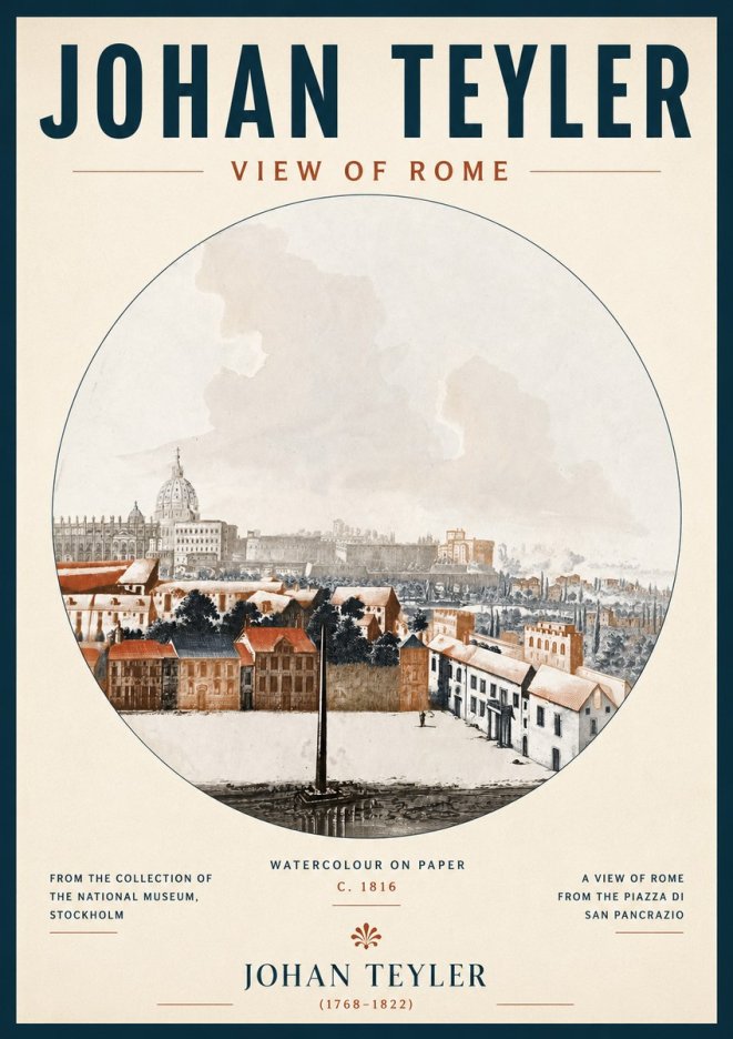 Johan Teyler View of Rome No6 - Juliste