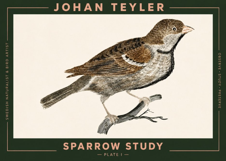Johan Teyler Sparrow Study No2 - Juliste