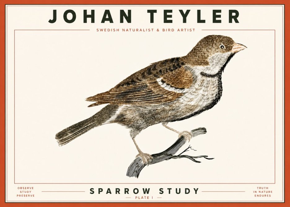 Johan Teyler Sparrow Study No4 - Juliste