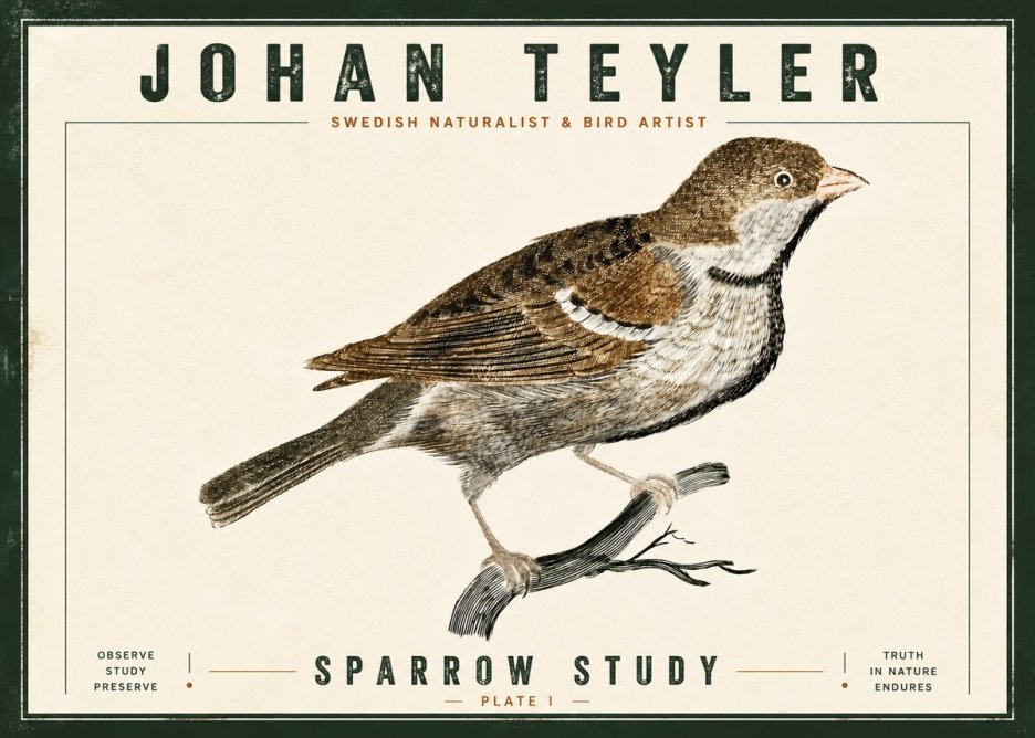 Johan Teyler Sparrow Study No5 - Juliste