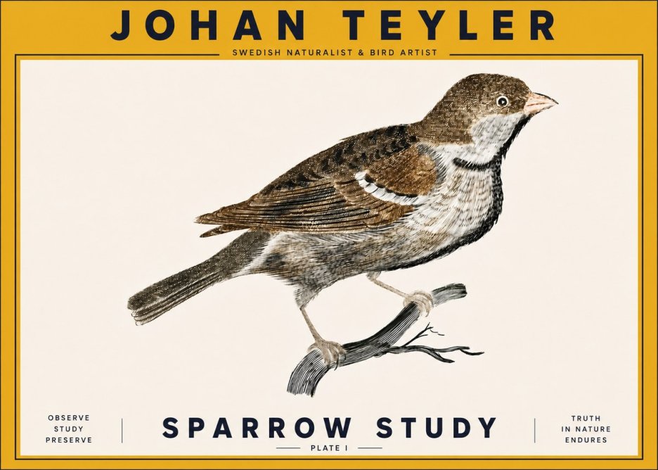 Johan Teyler Sparrow Study No6 - Juliste