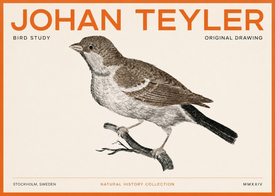 Johan Teyler Bird Study II No3 - Juliste