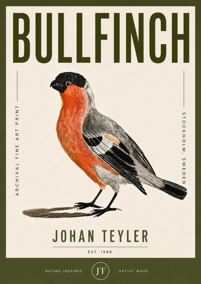 Johan Teyler Bullfinch No5 - Juliste