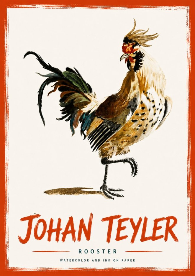 Johan Teyler Rooster No4 - Juliste