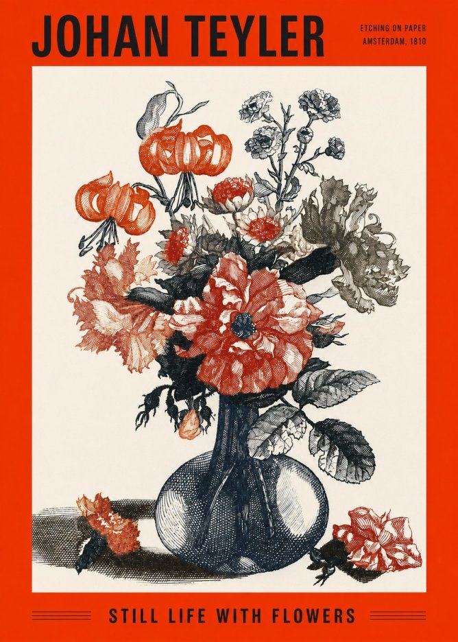 Johan Teyler Still Life with Flowers No2 - Juliste