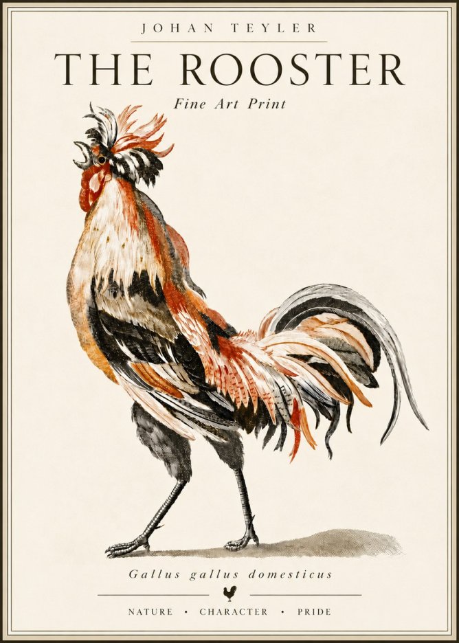 Johan Teyler The Rooster No6 - Juliste