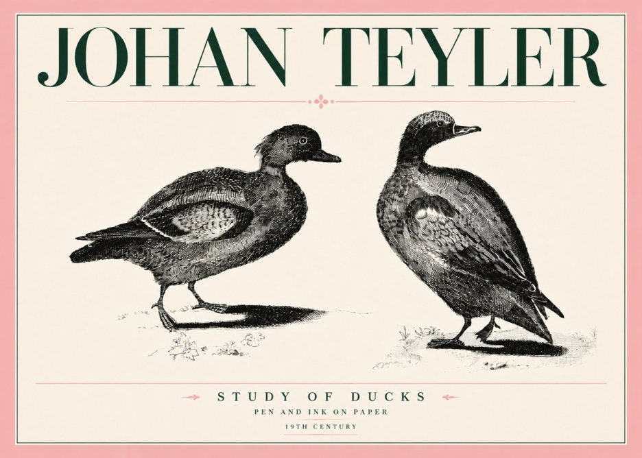 Johan Teyler Study of Ducks No5 - Juliste