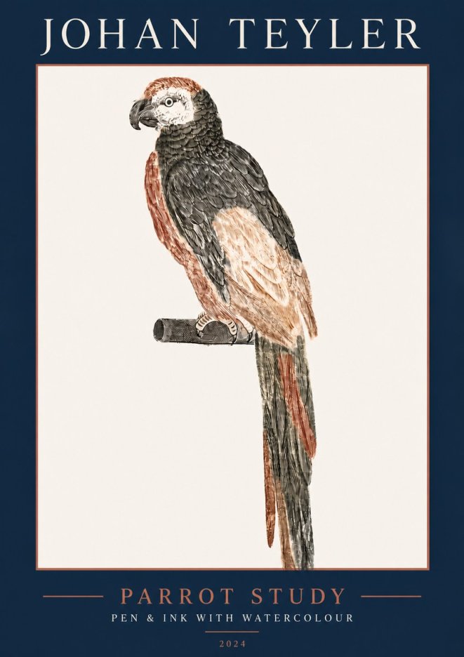 Johan Teyler Parrot Study II No5 - Juliste