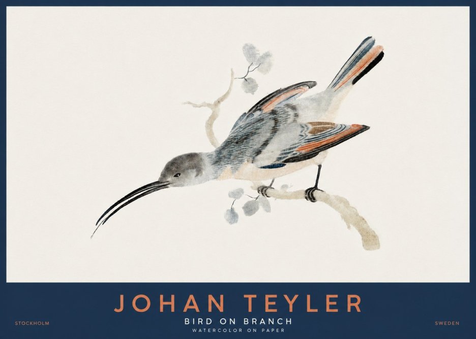 Johan Teyler Bird on Branch I No2 - Juliste