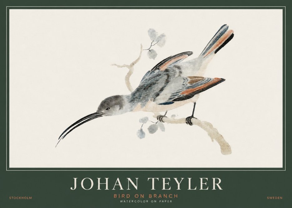 Johan Teyler Bird on Branch I No3 - Juliste