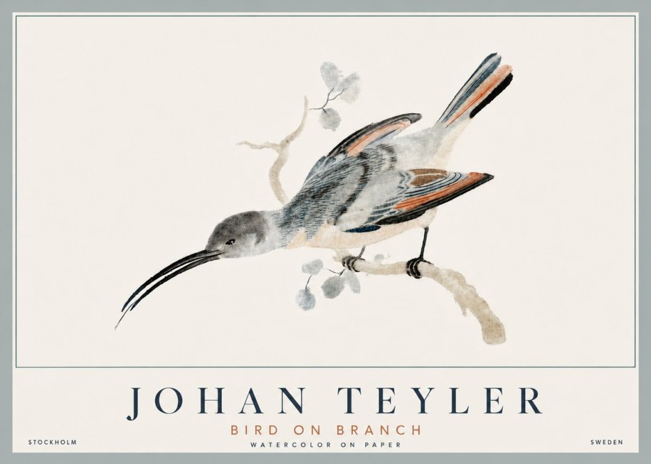 Johan Teyler Bird on Branch I No6 - Juliste