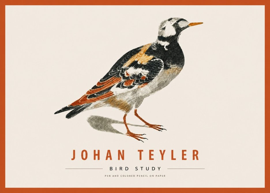 Johan Teyler Bird Study IV No2 - Juliste