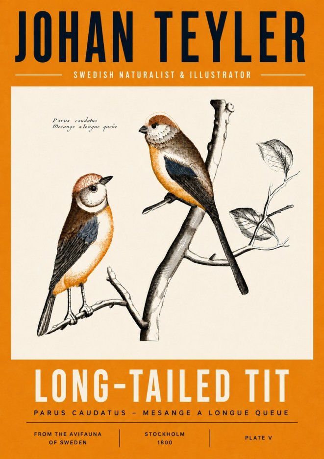 Johan Teyler Long-tailed Tit No5 - Juliste