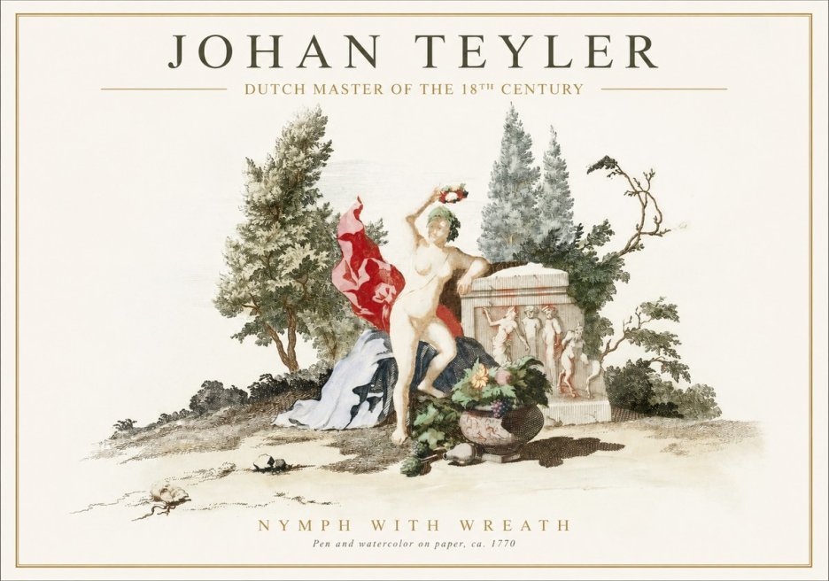 Johan Teyler Nymph with Wreath No1 - Juliste