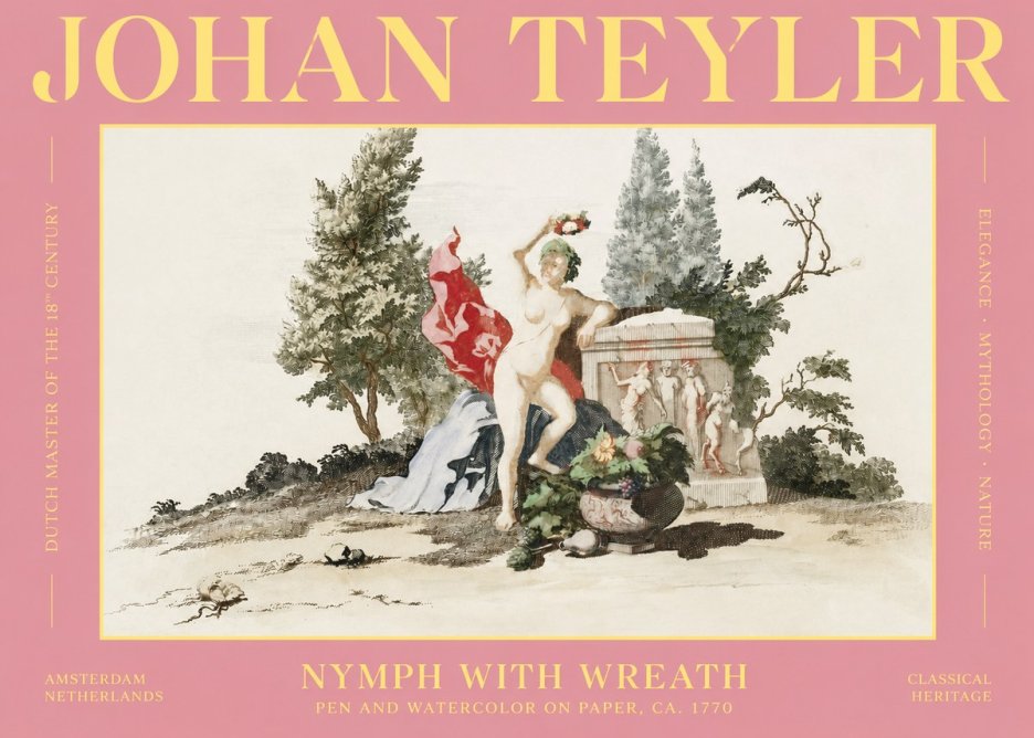 Johan Teyler Nymph with Wreath No2 - Juliste