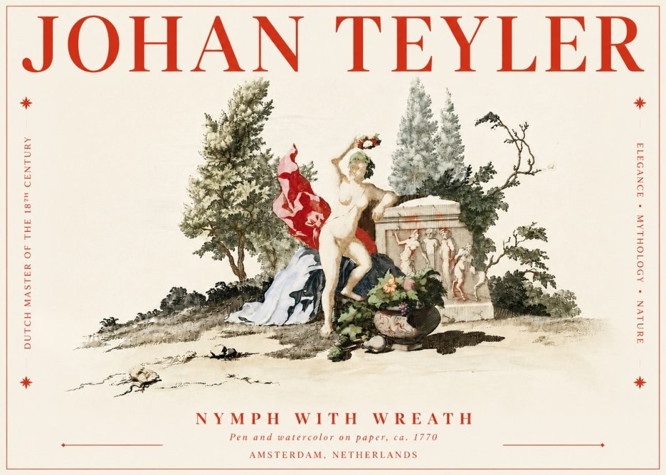 Johan Teyler Nymph with Wreath No4 - Juliste