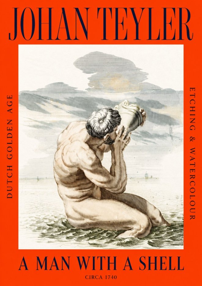 Johan Teyler A Man with a Shell No2 - Juliste