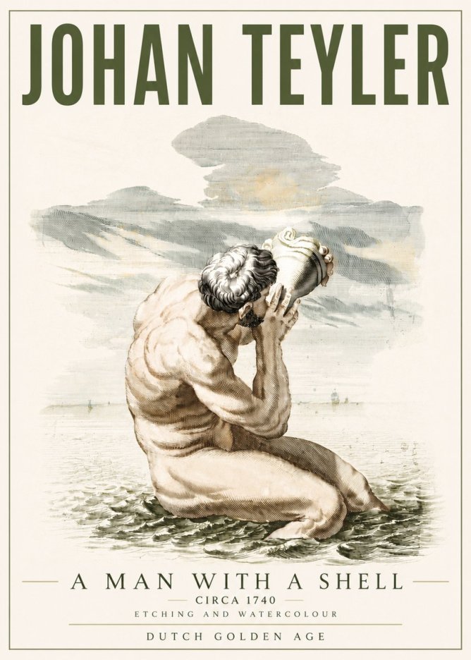 Johan Teyler A Man with a Shell No4 - Juliste