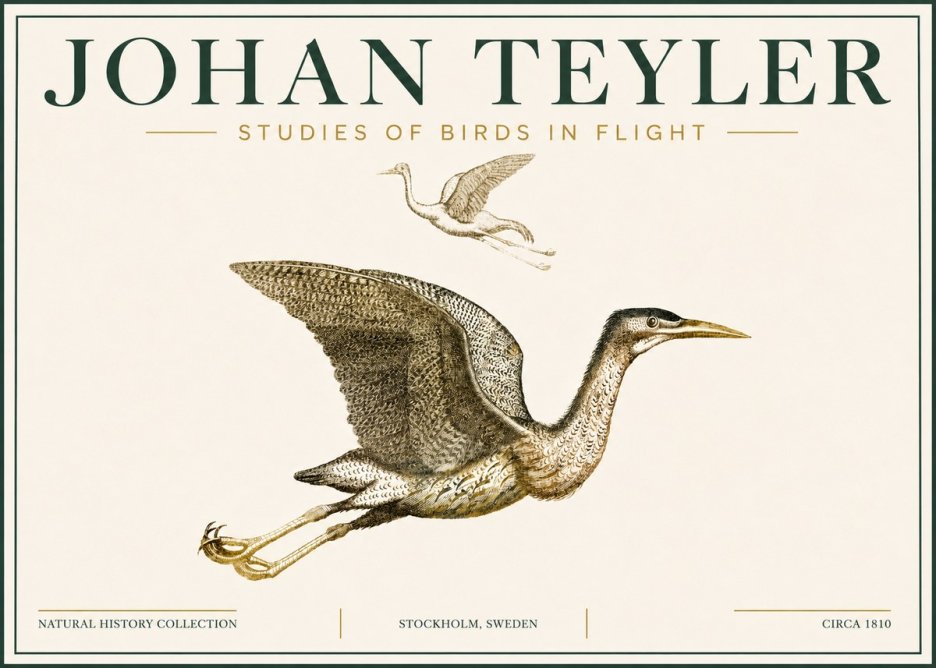 Johan Teyler Studies of Birds in Flight No6 - Juliste