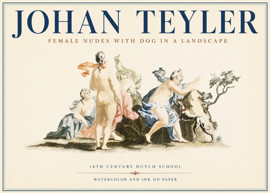 Johan Teyler Nudi Femminili Con Cane in Paesaggio No4 - Juliste