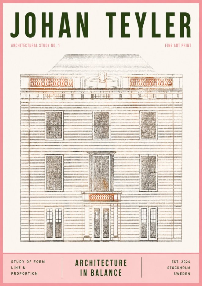 Johan Teyler Architectural Study No. 1 II No3 - Juliste