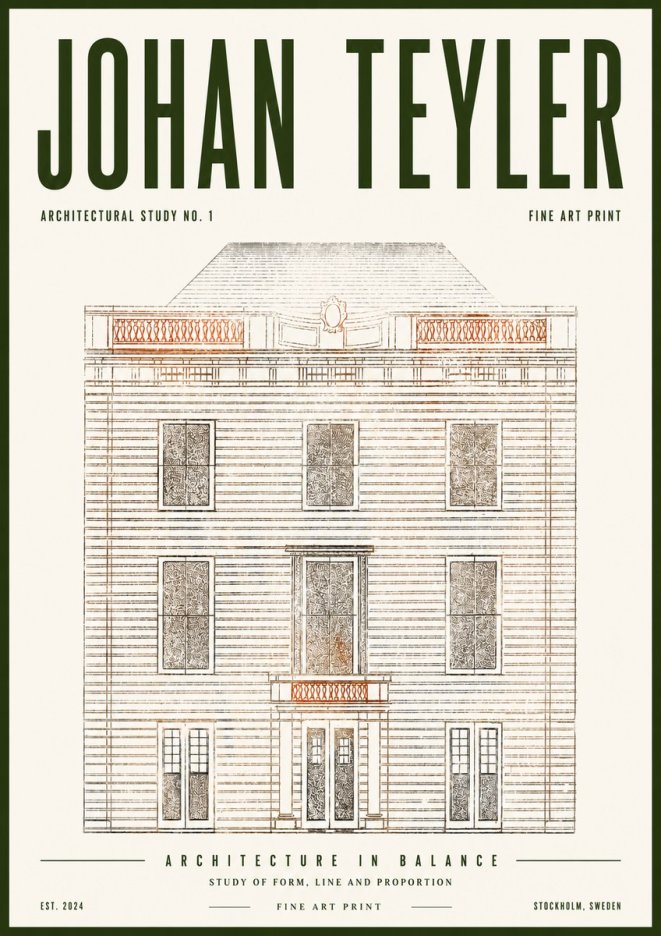 Johan Teyler Architectural Study No. 1 II No5 - Juliste