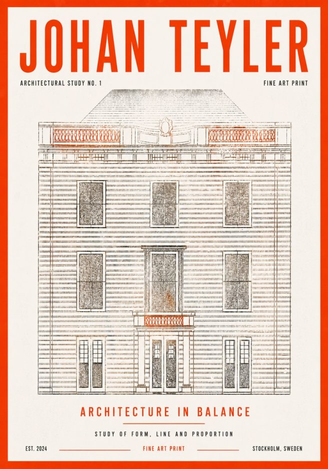 Johan Teyler Architectural Study No. 1 II No6 - Juliste