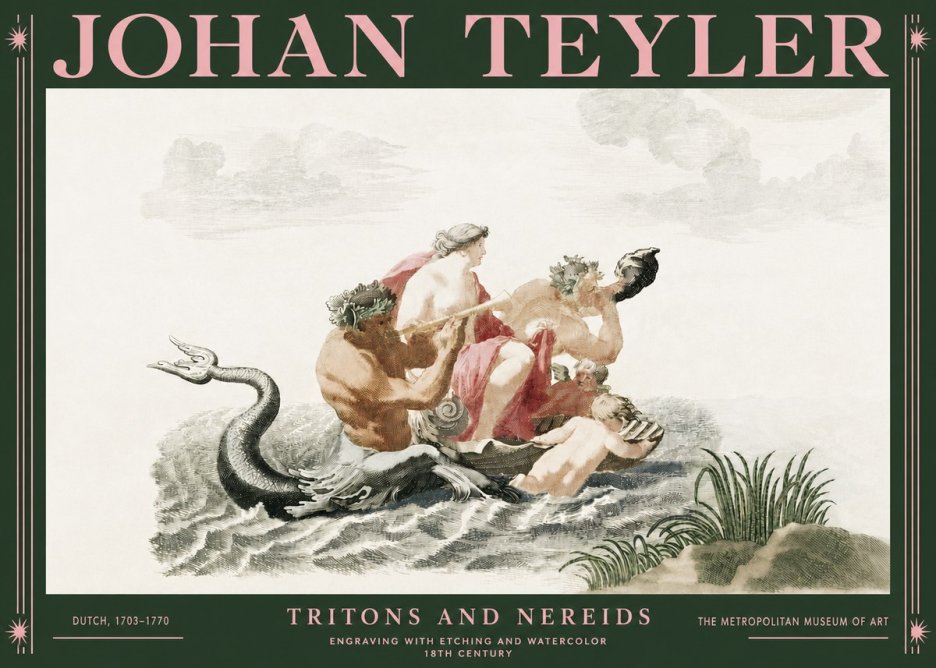 Johan Teyler Tritons and Nereids No3 - Juliste