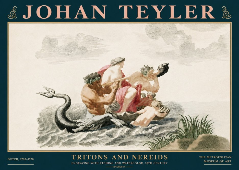 Johan Teyler Tritons and Nereids No5 - Juliste