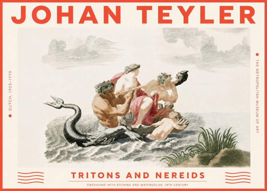 Johan Teyler Tritons and Nereids No6 - Juliste