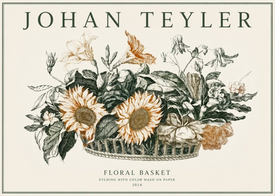 Johan Teyler Floral Basket No2 - Juliste