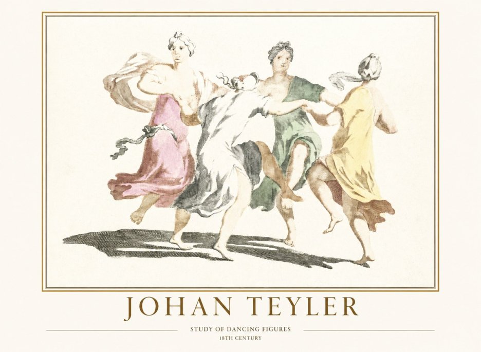 Johan Teyler Study of Dancing Figures No1 - Juliste