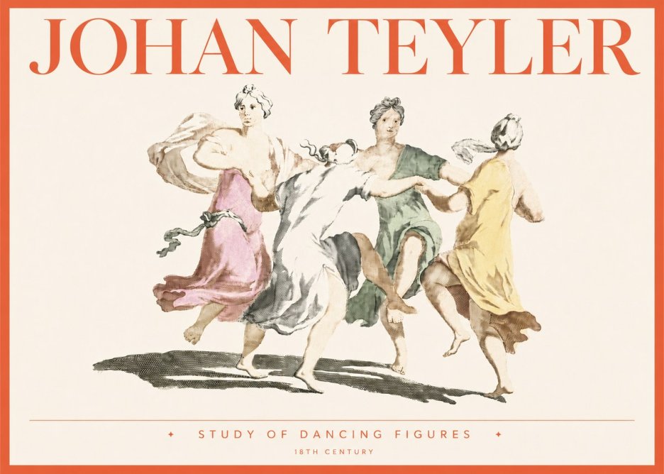 Johan Teyler Study of Dancing Figures No4 - Juliste