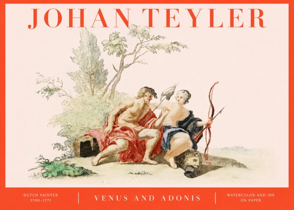 Johan Teyler Venus and Adonis No2 - Juliste
