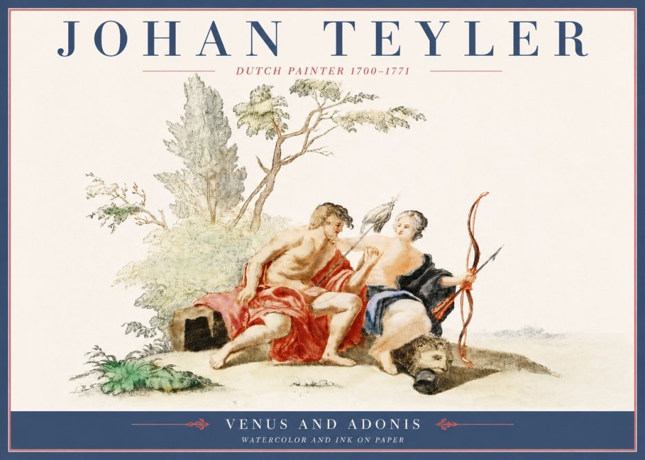 Johan Teyler Venus and Adonis No4 - Juliste