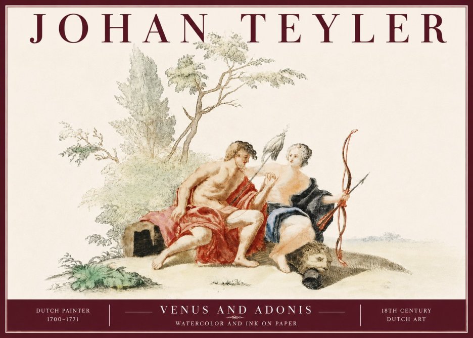 Johan Teyler Venus and Adonis No5 - Juliste
