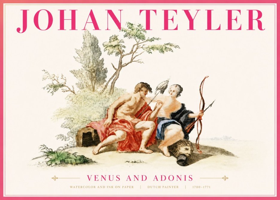 Johan Teyler Venus and Adonis No6 - Juliste