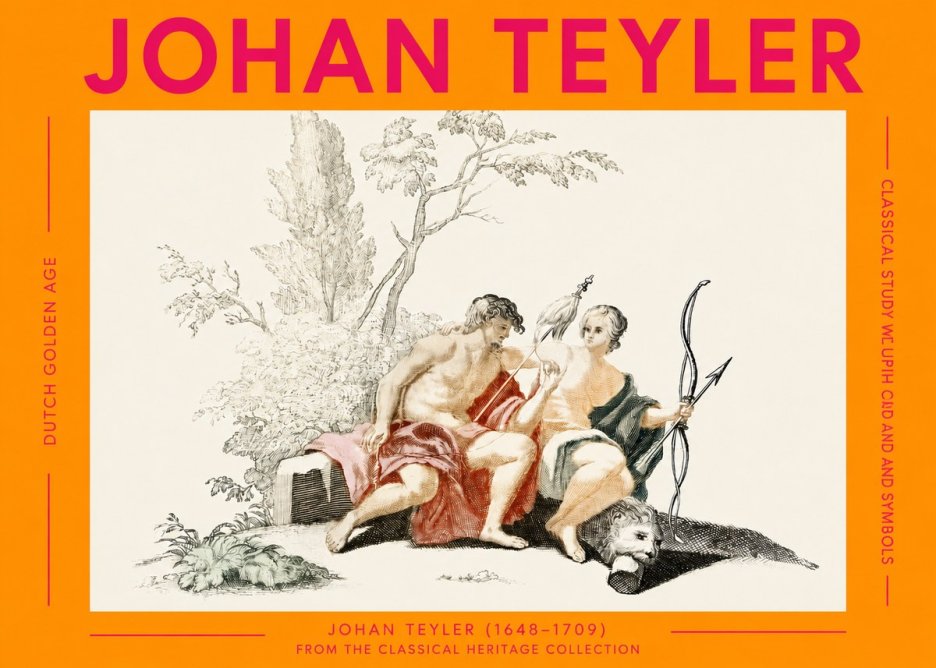 Johan Teyler Classical Study with Cupid and Symbols No2 - Juliste