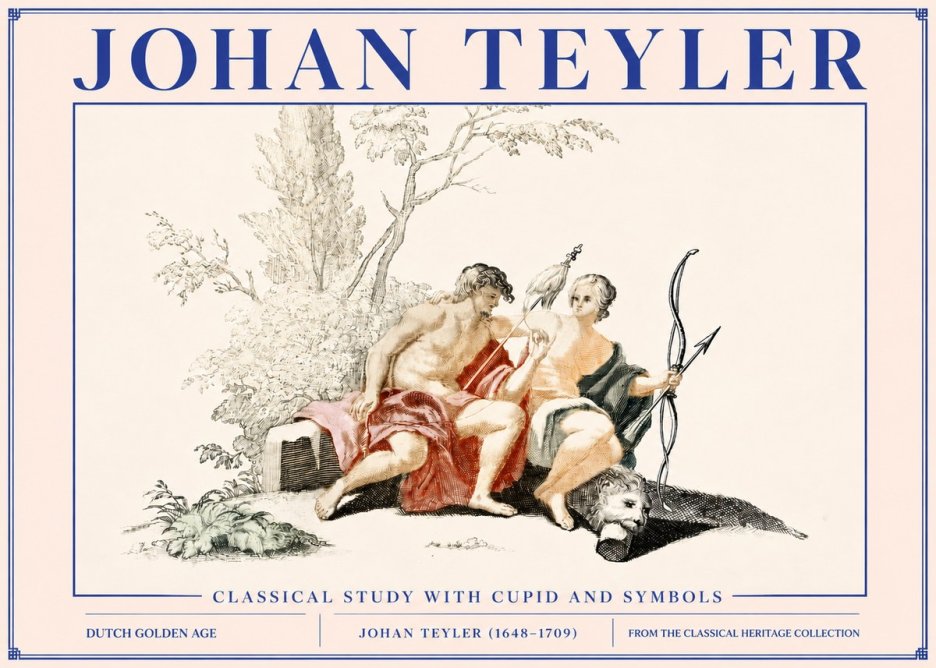 Johan Teyler Classical Study with Cupid and Symbols No3 - Juliste