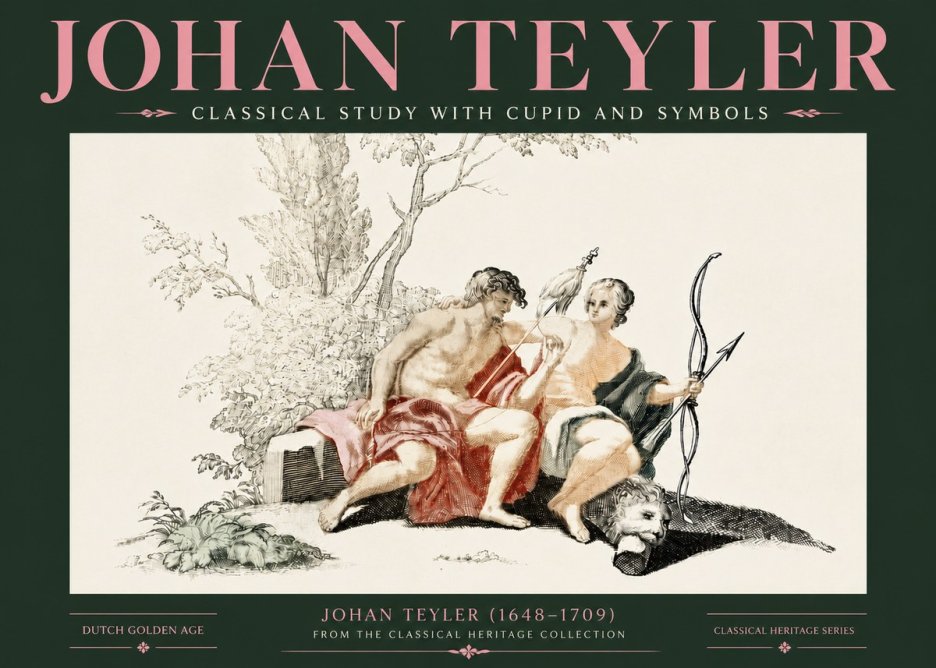 Johan Teyler Classical Study with Cupid and Symbols No4 - Juliste