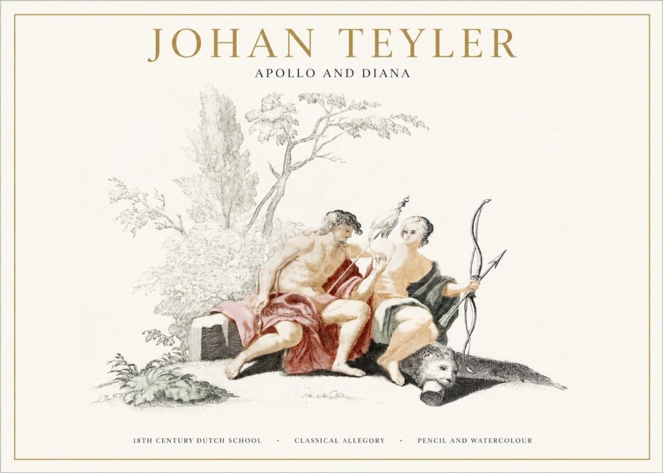 Johan Teyler Classical Study with Cupid and Symbols No5 - Juliste