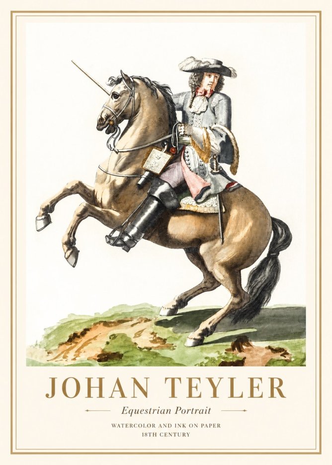 Johan Teyler Equestrian Portrait No1 - Juliste