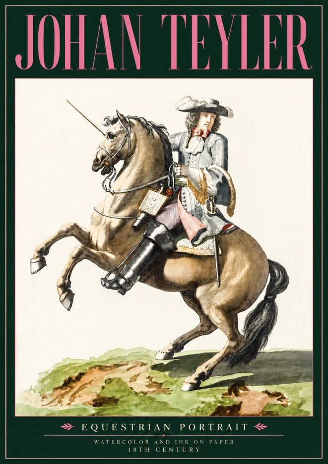 Johan Teyler Equestrian Portrait No3 - Juliste