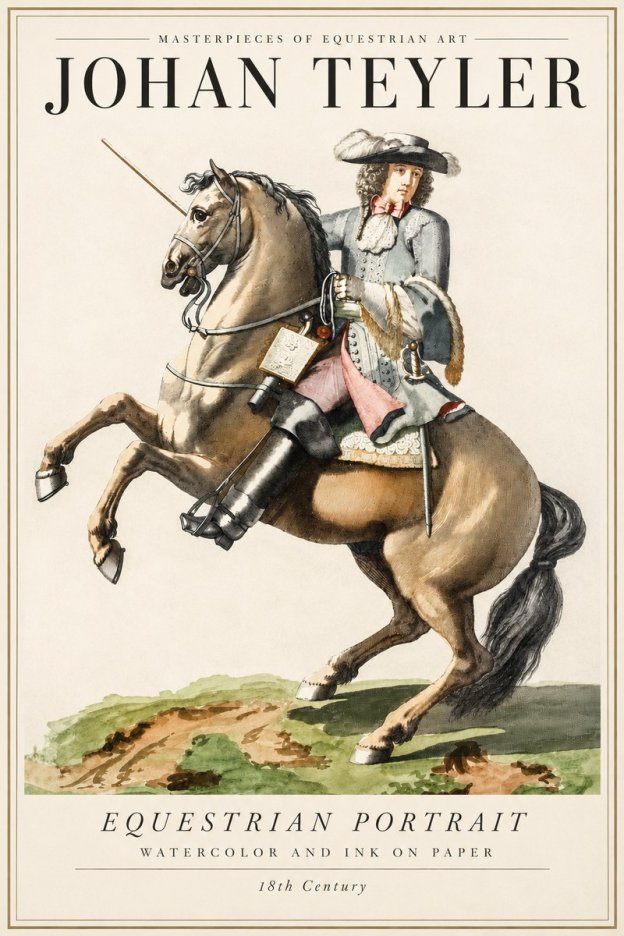 Johan Teyler Equestrian Portrait No4 - Juliste