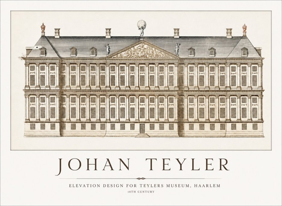 Johan Teyler Elevation Design for Teylers Museum, Haarlem No1 - Juliste
