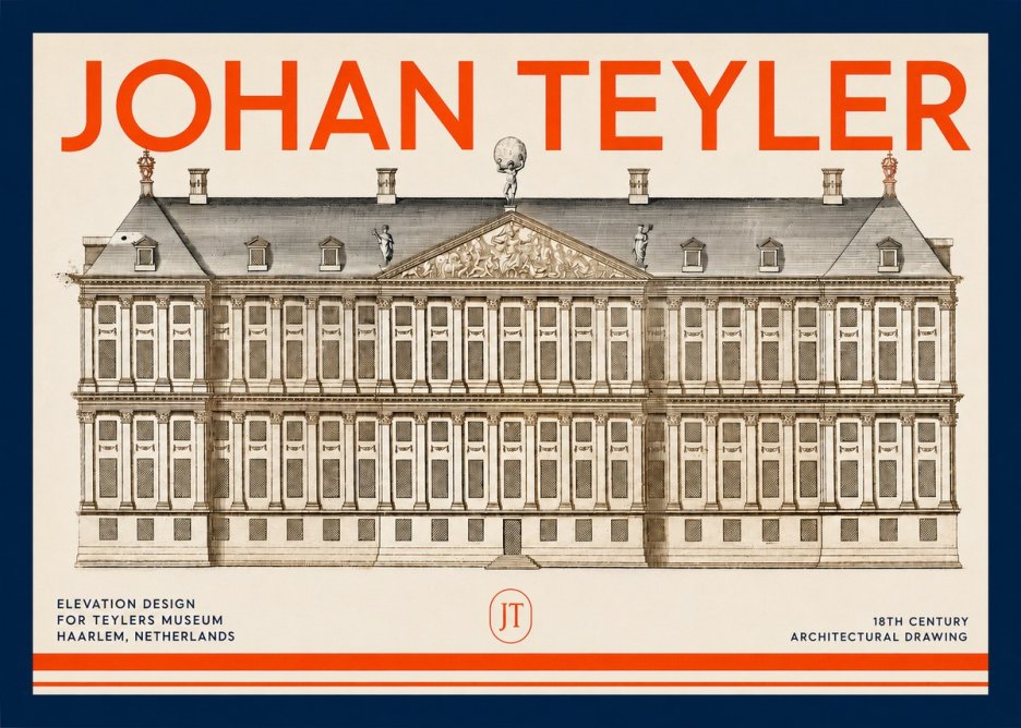 Johan Teyler Elevation Design for Teylers Museum, Haarlem No2 - Juliste