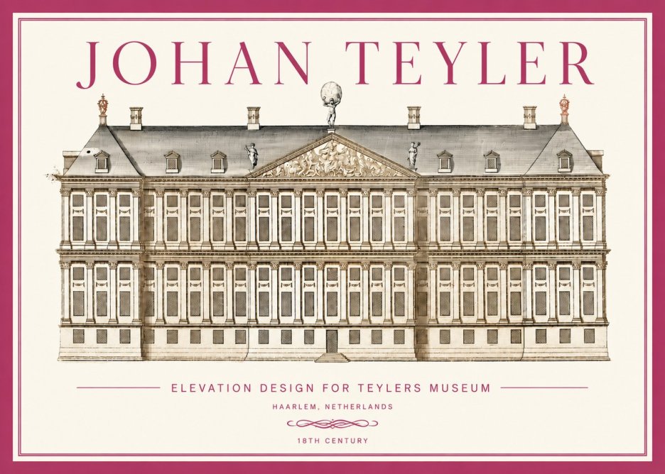 Johan Teyler Elevation Design for Teylers Museum, Haarlem No3 - Juliste
