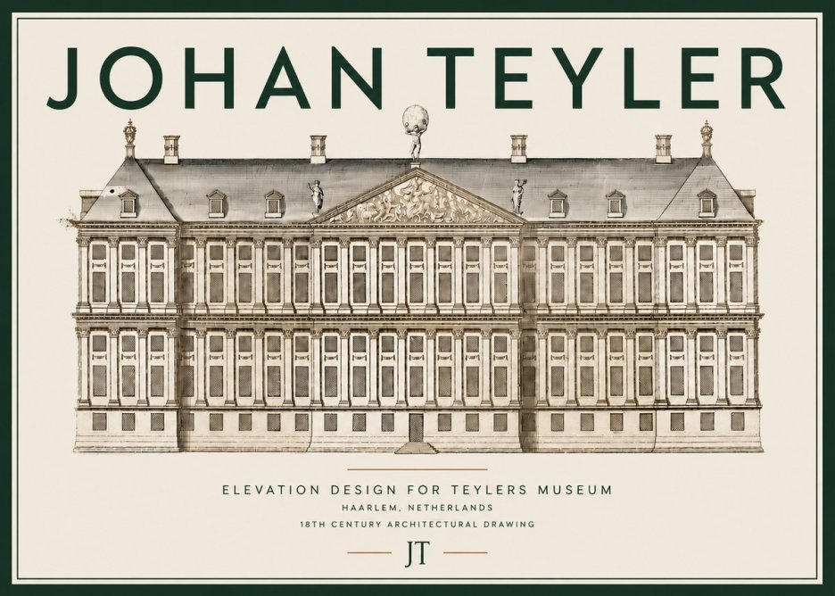 Johan Teyler Elevation Design for Teylers Museum, Haarlem No4 - Juliste